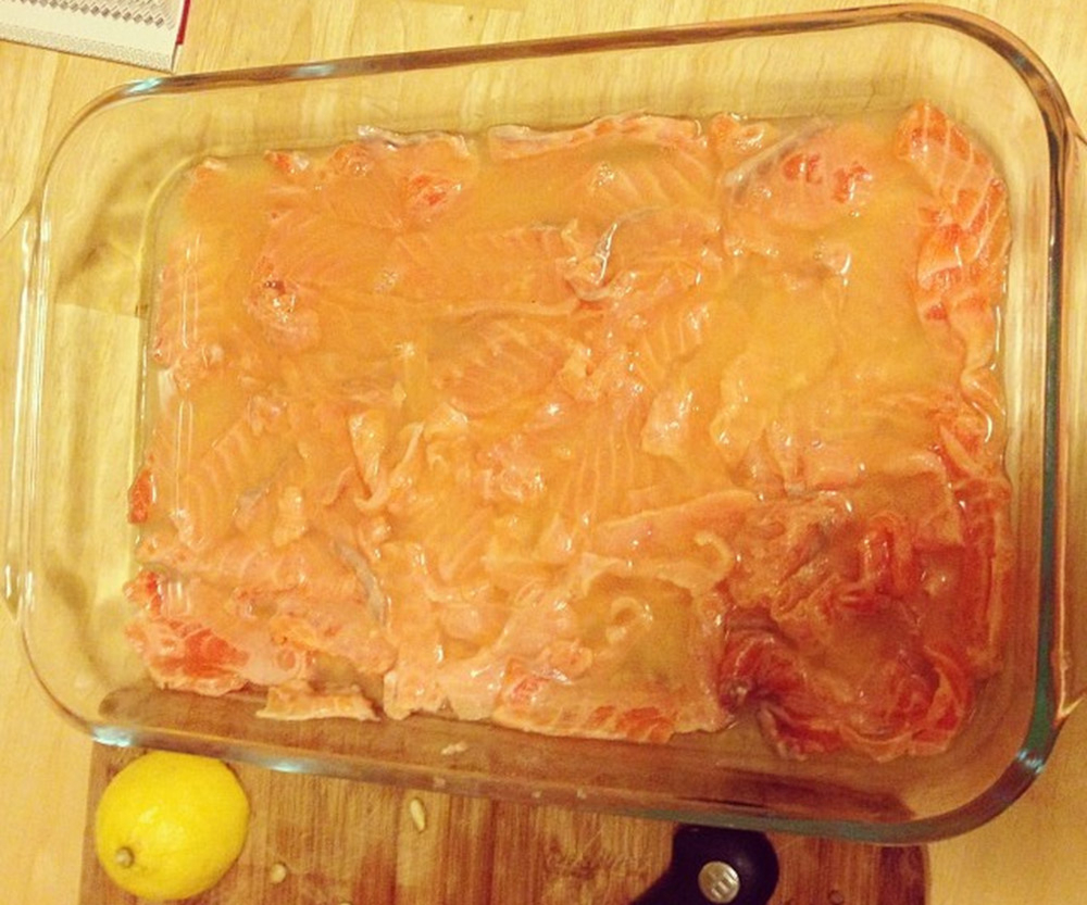 Saumon mariné au citron