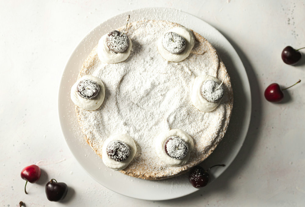 Danish tart with morello cherry jam