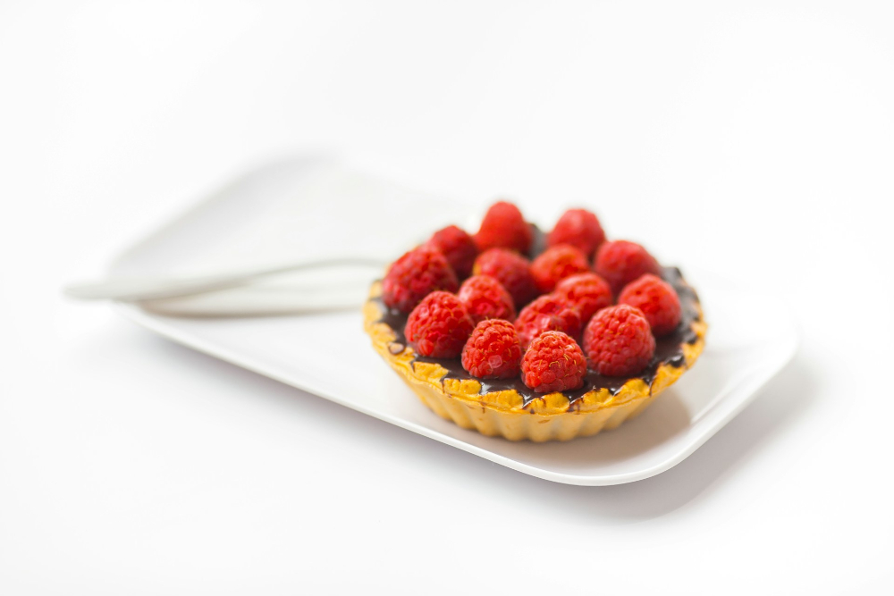 Chocolate and raspberry tart