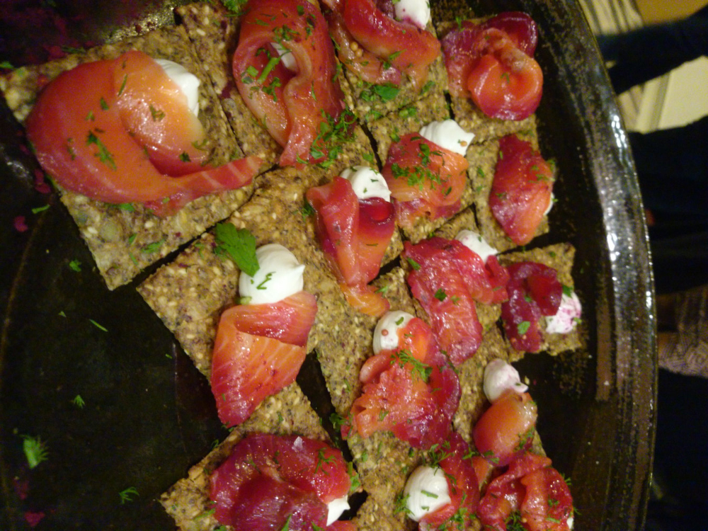 Toast au fromage de chèvre et au saumon fumé