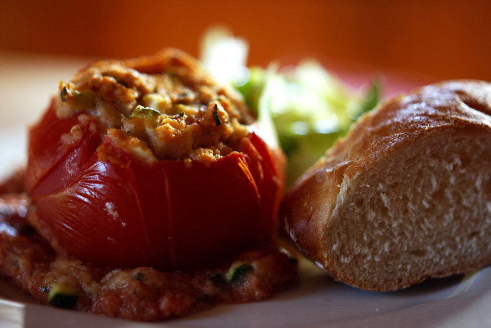 Tomates soufflées au jambon